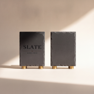 Slate and Brass Bookends